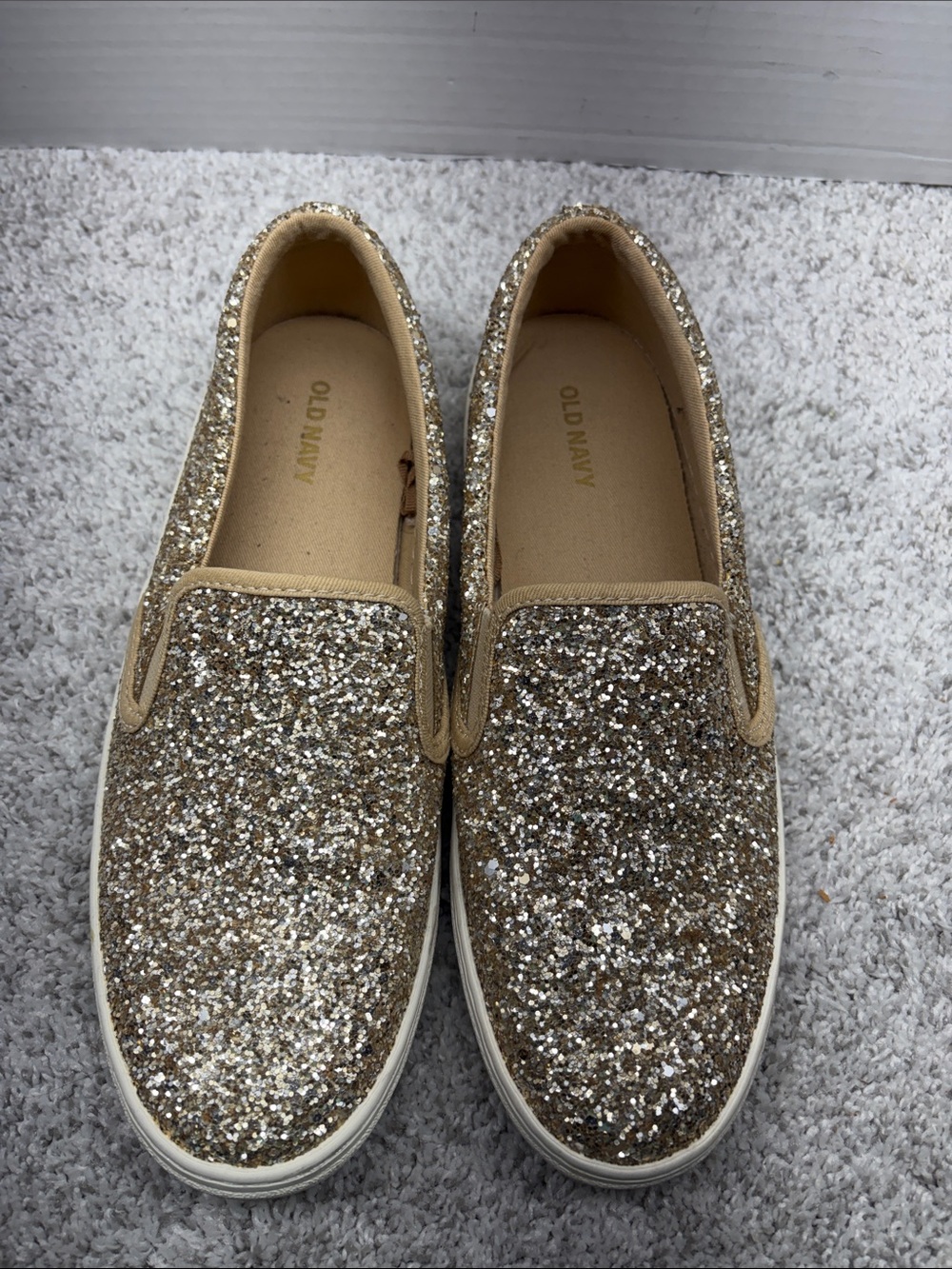 Old Navy Women's Gold Sequin Slip-On Sneakers
